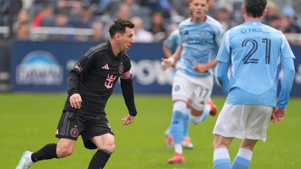 Lionel Messi, con el Inter Miami, en partido ante New York City | AP