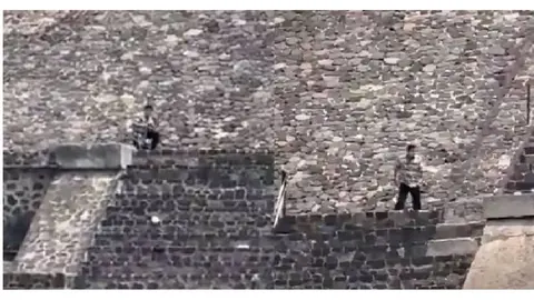 El ataque ocurrió en la Pirámide de la Luna, en Teotihuacán, el pasado 20 de abril./ RS