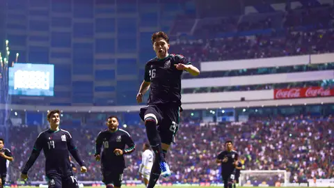 Brian Gutiérrez festejando su gol ante Ghana l MEXSPORT