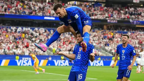 Jugadores de Croacia en celebración contra Inglaterra | AP