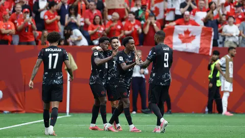 Jugadores de la Selección de Canadá en festejo en el Mundial 2026 | MEXSPORT