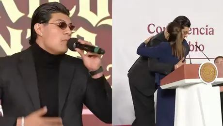 VIDEO: El Bogueto aparece en La Mañanera con Claudia Sheinbaum; ¿qué hacía ahí?