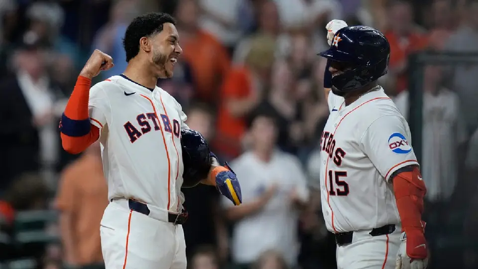 Isaac Paredes y Jeremy Peña con los Astros de Houston | AP