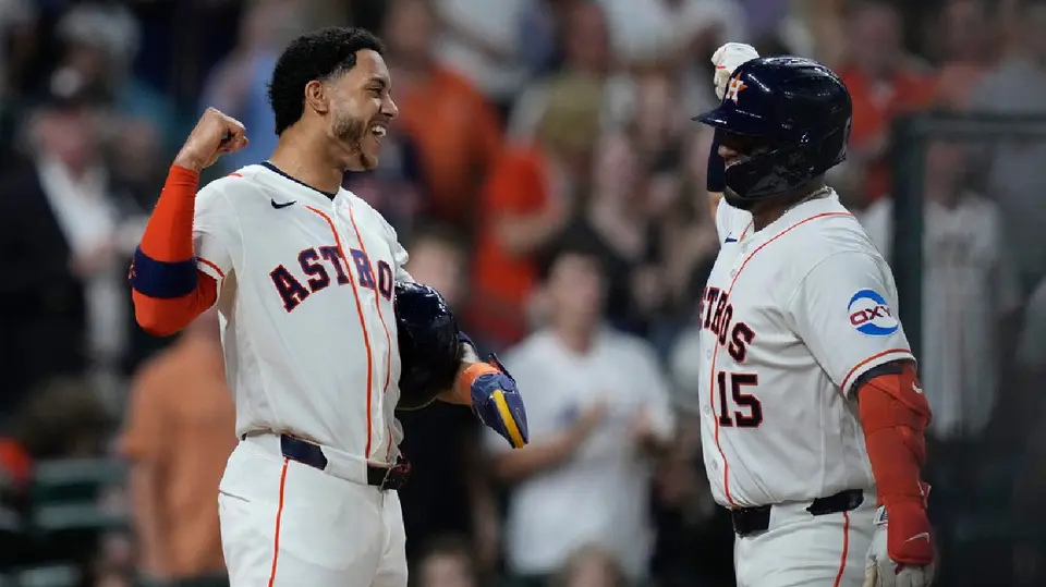 Isaac Paredes y Jeremy Peña con los Astros de Houston | AP