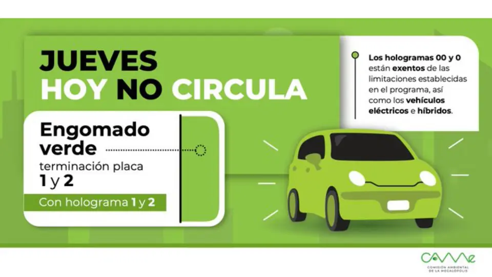 Los vehículos con engomado verde, placas con terminación 1 y 2, y holograma 1 y 2, no circulan / Especial