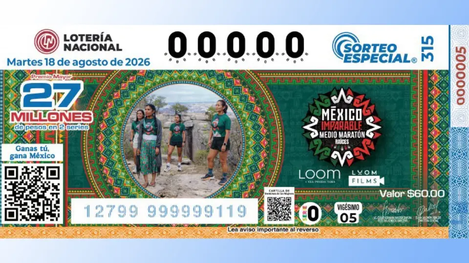 Lotería Nacional dedica billete a las corredoras de México Imparable