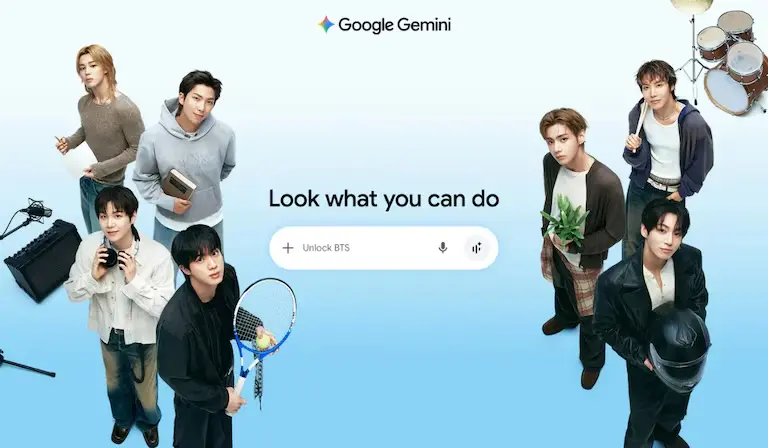Los usuarios pueden desbloquear el contenido al escribir “Unlock BTS” o “7777” en Gemini./@IA