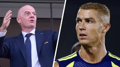Cristiano Ronaldo y Gianni Infantino pasan un incómodo momento