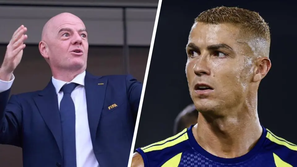 Cristiano Ronaldo y Gianni Infantino pasan un incómodo momento