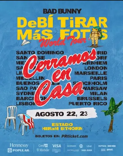 Bad Bunny cerró su gira mundial en Puerto Rico con un mensaje de orgullo por sus raíces y apoyo a su pueblo./@badbunny