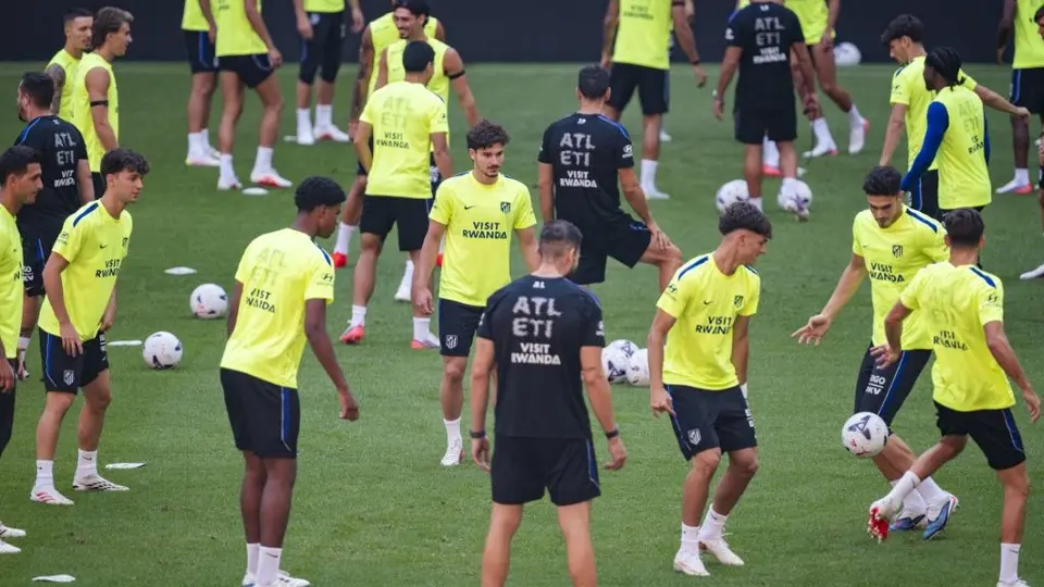 Julián Álvarez en entrenamiento con Atlético de Madrid | AFP