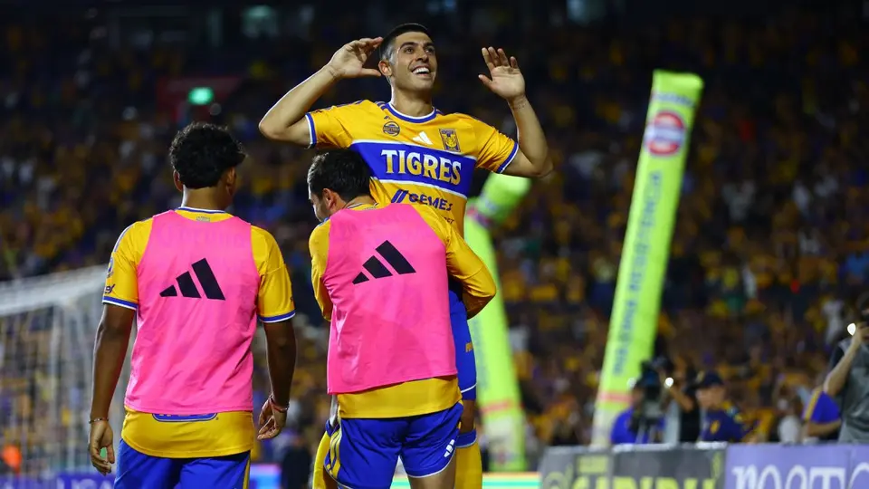 Jugadores de Tigres en celebración en la Liga MX | IMAGO 7
