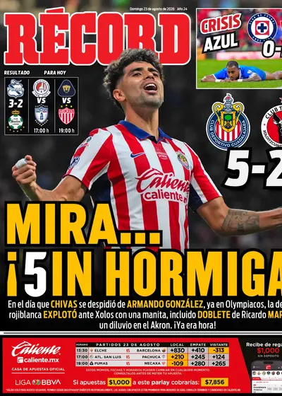 Portada RÉCORD 23 de agosto de 2026