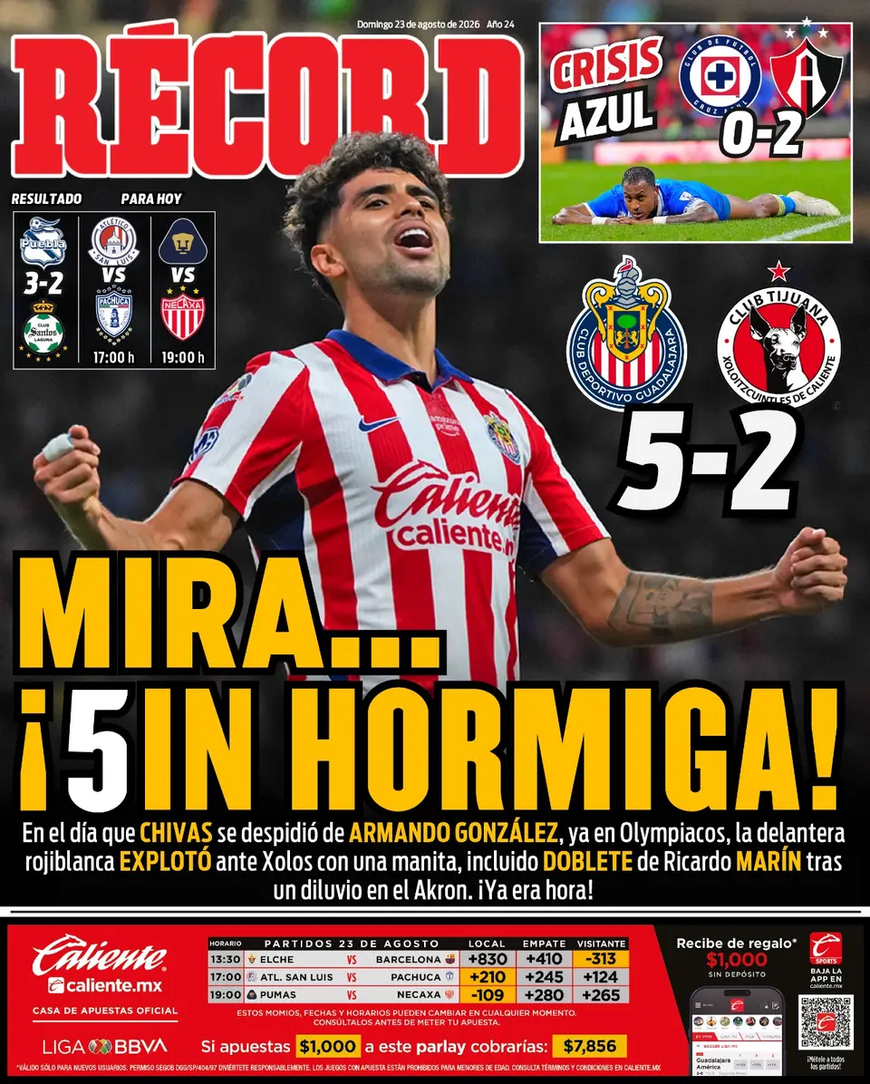 Portada RÉCORD 23 de agosto de 2026