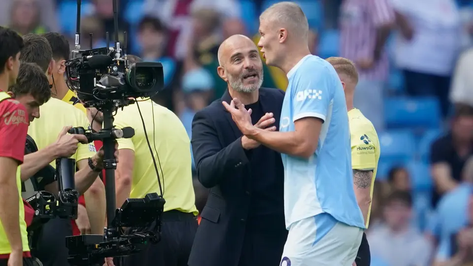 Enzo Maresca y Erling Haaland, en Jornada 1 de Premier League 2026 | AP