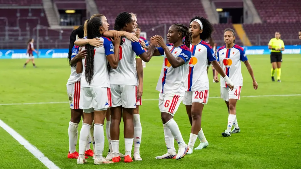Jugadoras de Lyon en celebración en la Champions League | AP