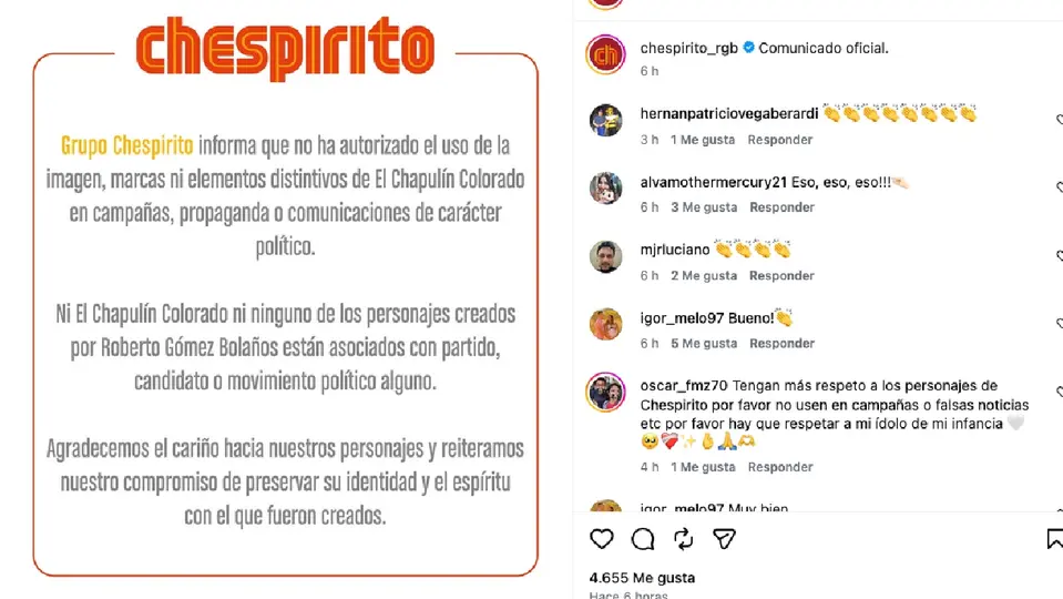 Grupo Chespirito decidió deslindarse públicamente de las acciones supuestas de Morena / Especial
