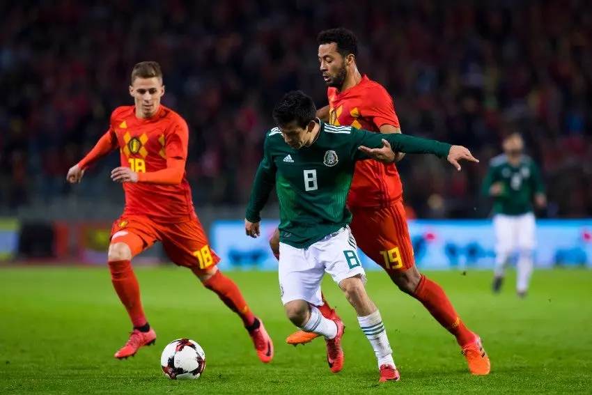 Hirving Lozano en el juego entre México y Bélgica en 2017 l MEXSPORT