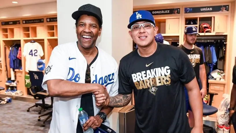Julio Urías y los Dodgers recibieron la visita de Denzel Washington