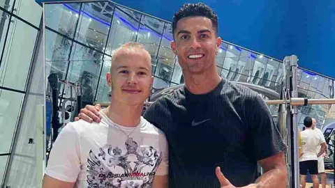 Cristiano Ronaldo y Nikita Mazepin entrenaron juntos en Dubái