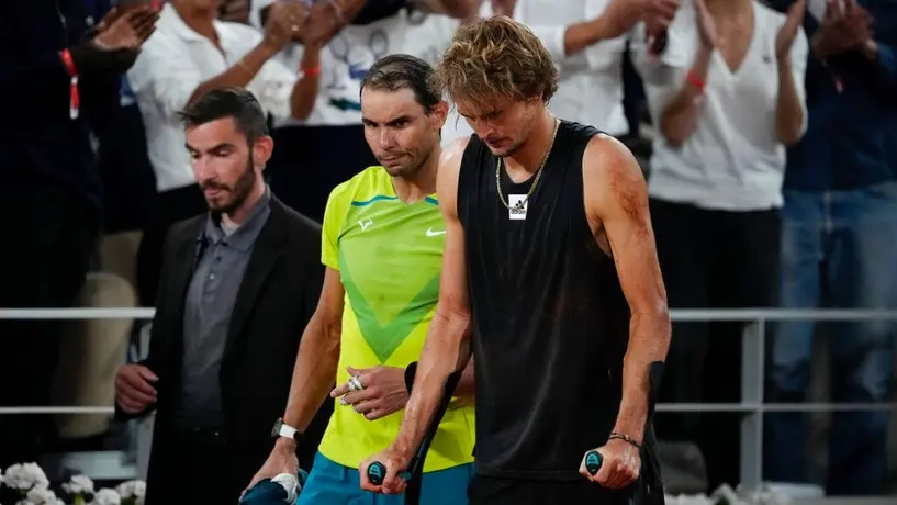 Roland Garros: Nadal clasificó a la Final tras abandono de Zverev por lesión