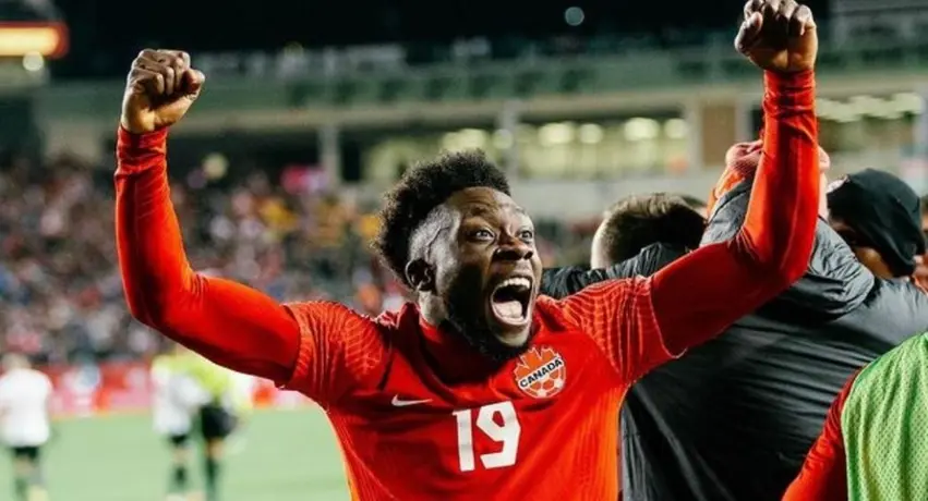 Alphonso Davies: Celebró eufóricamente las anotaciones de Canadá ante EE.UU.