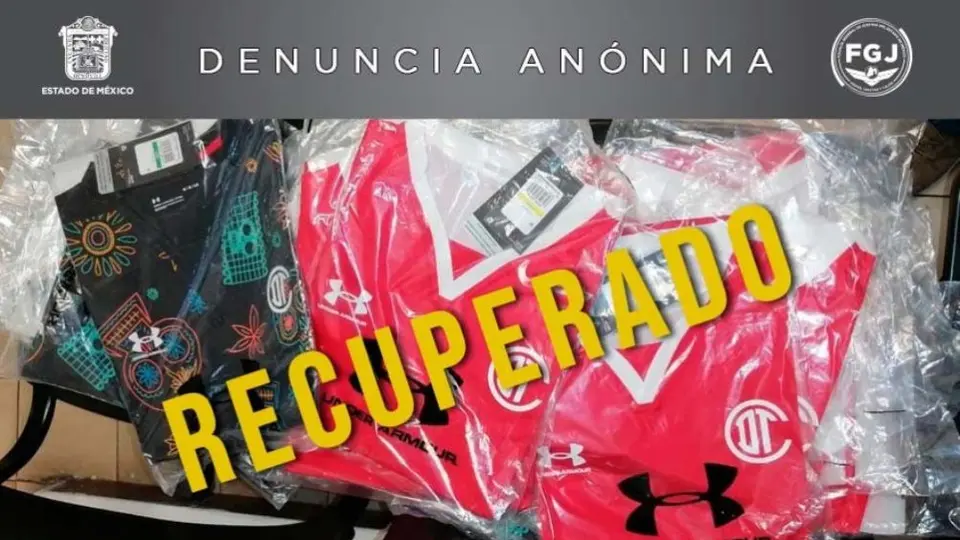 Toluca: Jerseys que fueron robados han sido recuperados por las autoridades