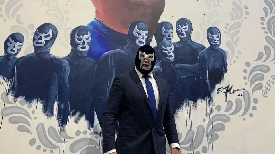 Blue Demon Jr.: Inauguró galería junto a otras leyendas de la lucha libre
