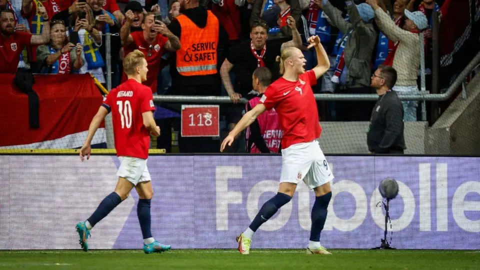 UEFA Nations League: Noruega derrotó a Suecia gracias a un doblete de Haaland