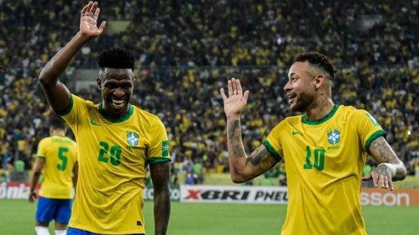 Vinicius Jr y Neymar Jr con Brasil | AP