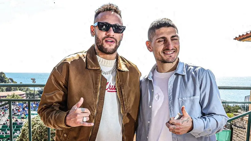 Neymar, Djokovic y Verratti estuvieron juntos en el Masters de Montecarlo
