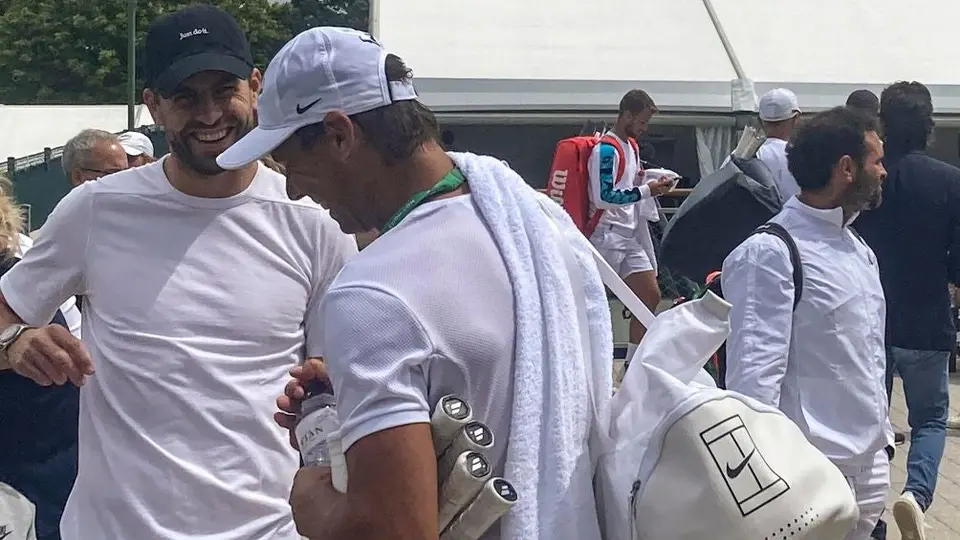 Rafael Nadal: Gerard Piqué estuvo presente en la práctica del español