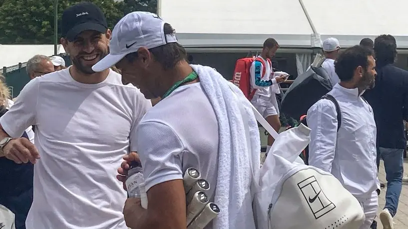 Rafael Nadal: Gerard Piqué estuvo presente en la práctica del español