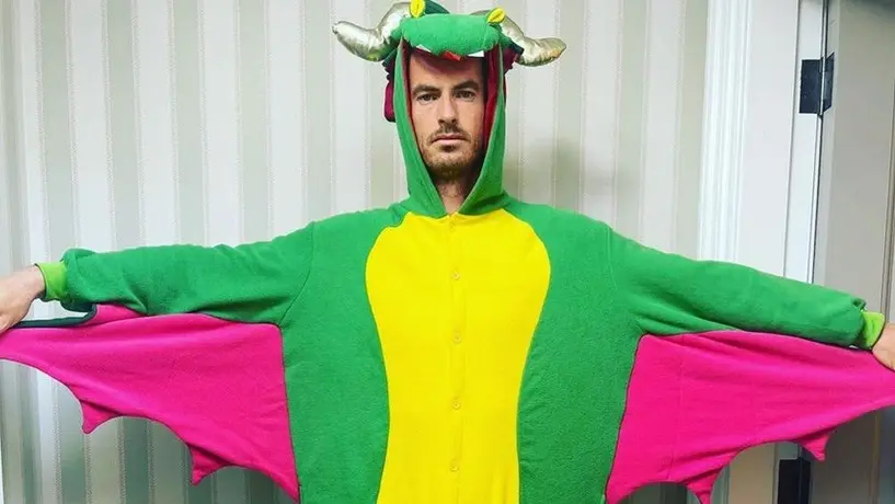 Andy Murray se disfrazó de dragón como parte de su 'preparación' para Wimbledon