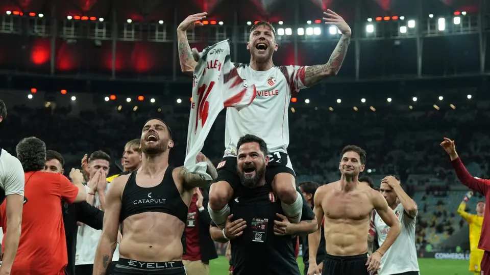 Jugadores de Estudiantes de La Plata en celebración en la Copa Libertadores | AP