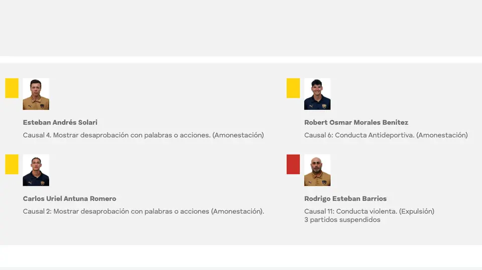 Sanciones para Pumas post Jornada 13 | Captura de pantalla