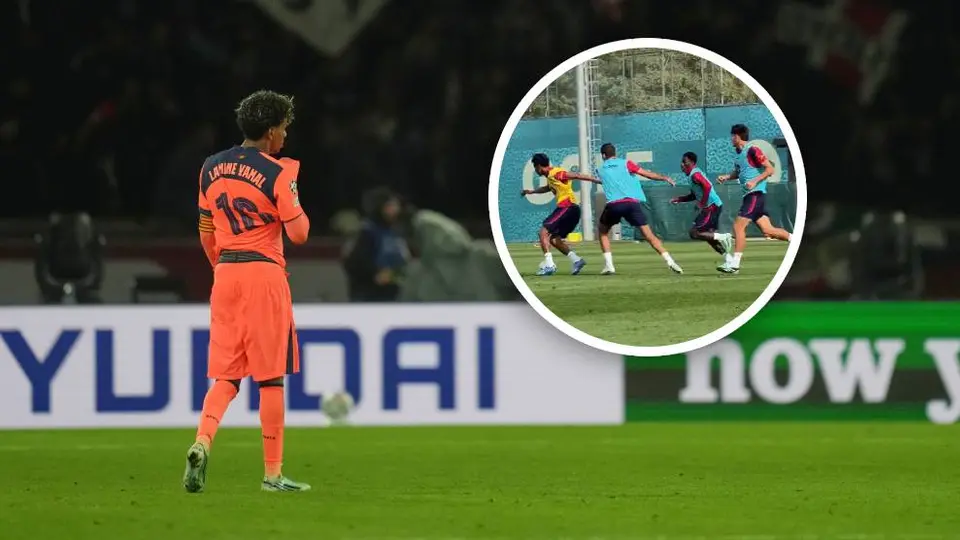 ¡Atención, Real Madrid! Lamine Yamal sorprende con golazo 'a lo Maradona' en el entrenamiento del Barça