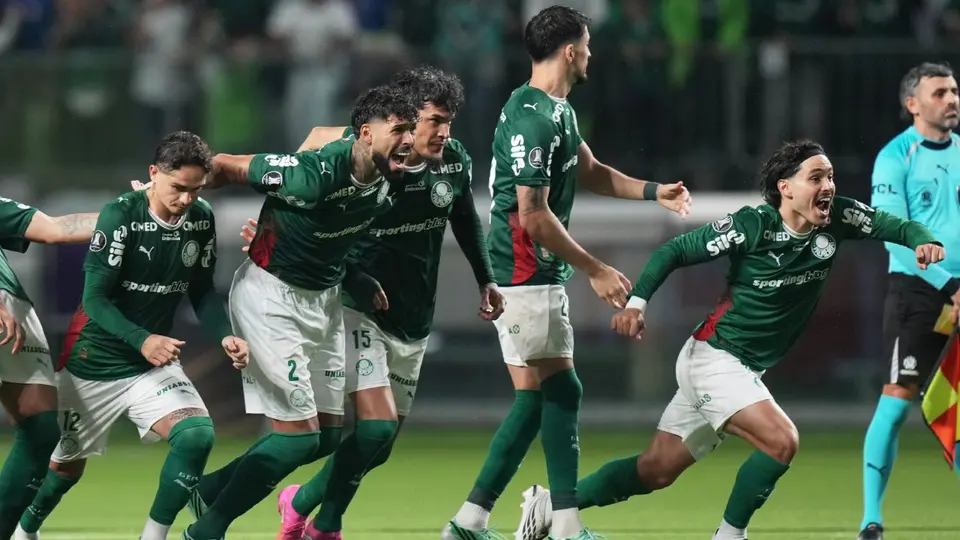 Jugadores de Palmeiras en celebración en la Copa Libertadores | AP