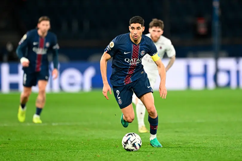 Hakimi durante el partido de PSG ante Metz | AP