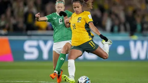 Mary Fowler durante el partido de Australia ante Irlanda en la Copa Mundial 2023 | AP