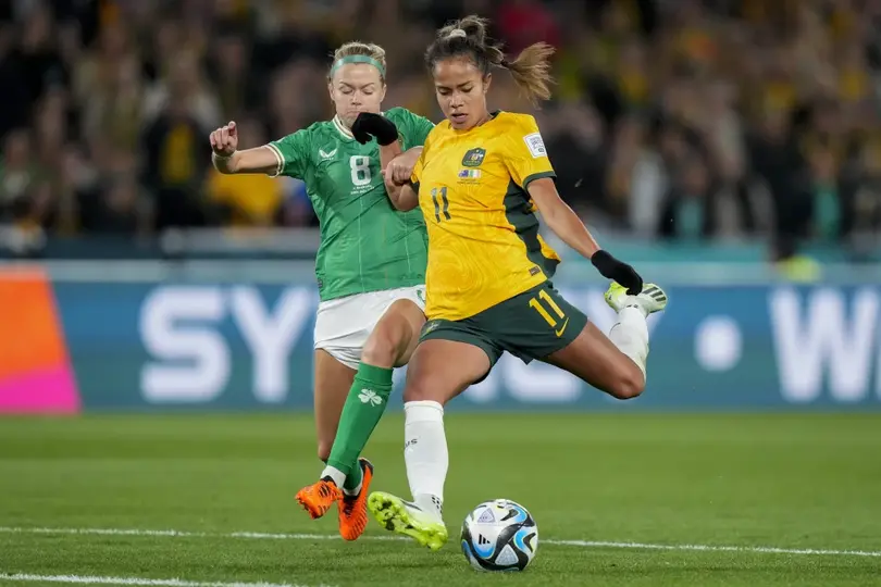 Mary Fowler durante el partido de Australia ante Irlanda en la Copa Mundial 2023 | AP