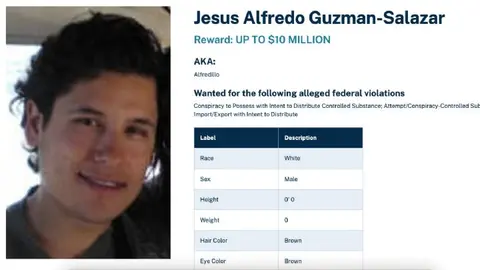 Jesús Alfredo Guzmán Salazar, alias “Alfredillo”, figura entre los objetivos prioritarios de la agencia antidrogas de Estados Unidos./ DEA