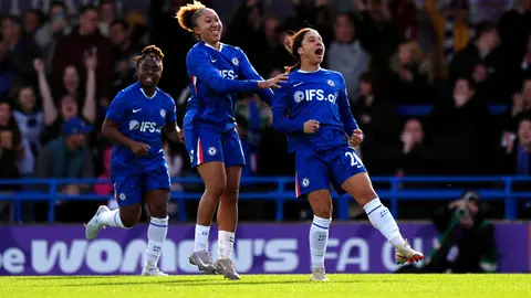 La australiana Sam Kerr en festejo de gol con Chelsea | AP