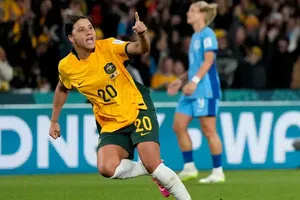 Sam Kerr con la Selección de Australia en la Semifinal de la Copa Mundial 2023 | AP