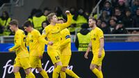 Jugadores de Bodo/Glimt celebran en el partido contra Inter en Champions League | AP