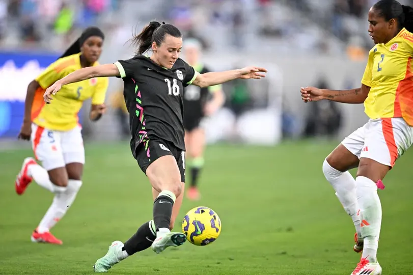 Hayley Raso en partido amistoso de Australia contra Colombia | AFP