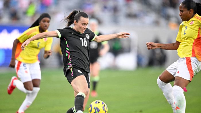 Hayley Raso en partido amistoso de Australia contra Colombia | AFP