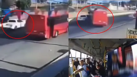 VIDEOS: Chofer embiste a presuntos sicarios del CJNG y salva a pasajeros en Jalisco