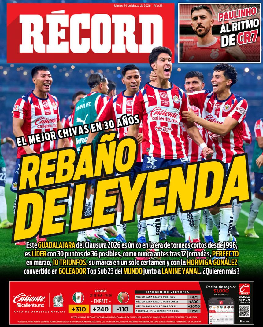 Portada RÉCORD 24 de marzo de 2026 | RÉCORD