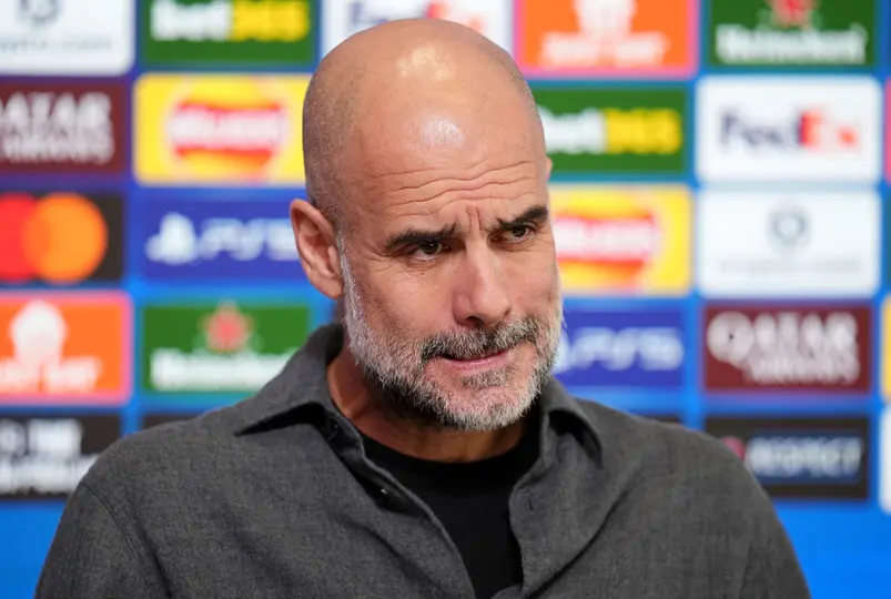 Guardiola en una conferencia de prensa l AP